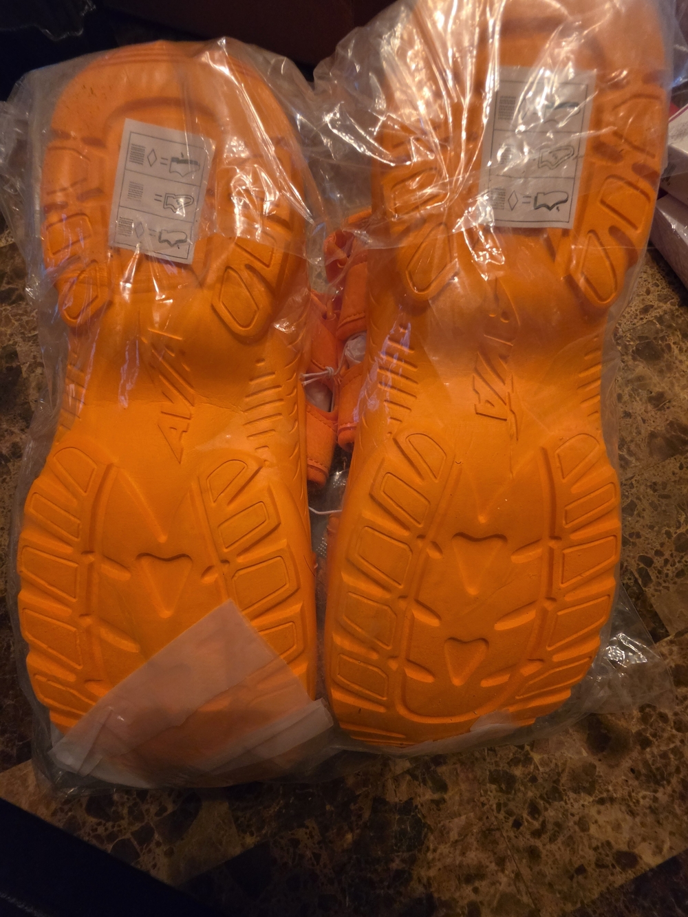 Womens Bright Orange Hook-and-Loop Sport Sandals - Picture 4 of 7
